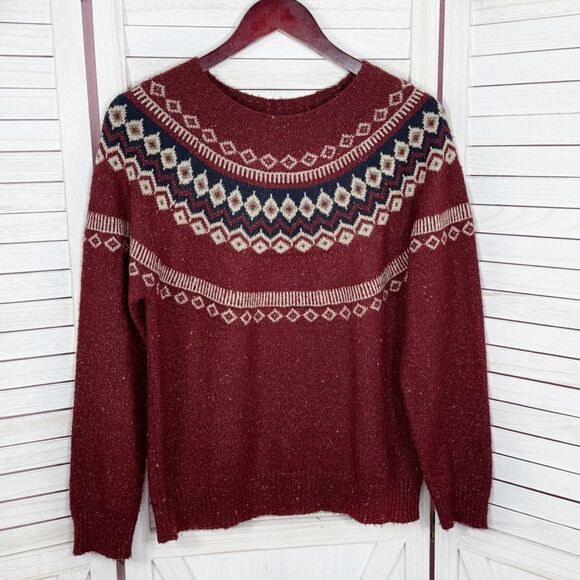 Weatherproof Vintage Fairisle Pullover Sweater Chili Red Small - Picture 8 of 12